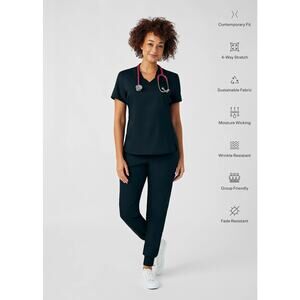 NWT White Cross VIBE 6-Pocket Cargo Jogger Nursing Scrub Pant Black Small WB420